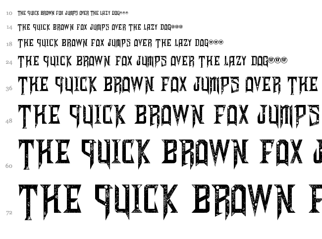 Shadows of Security font waterfall
